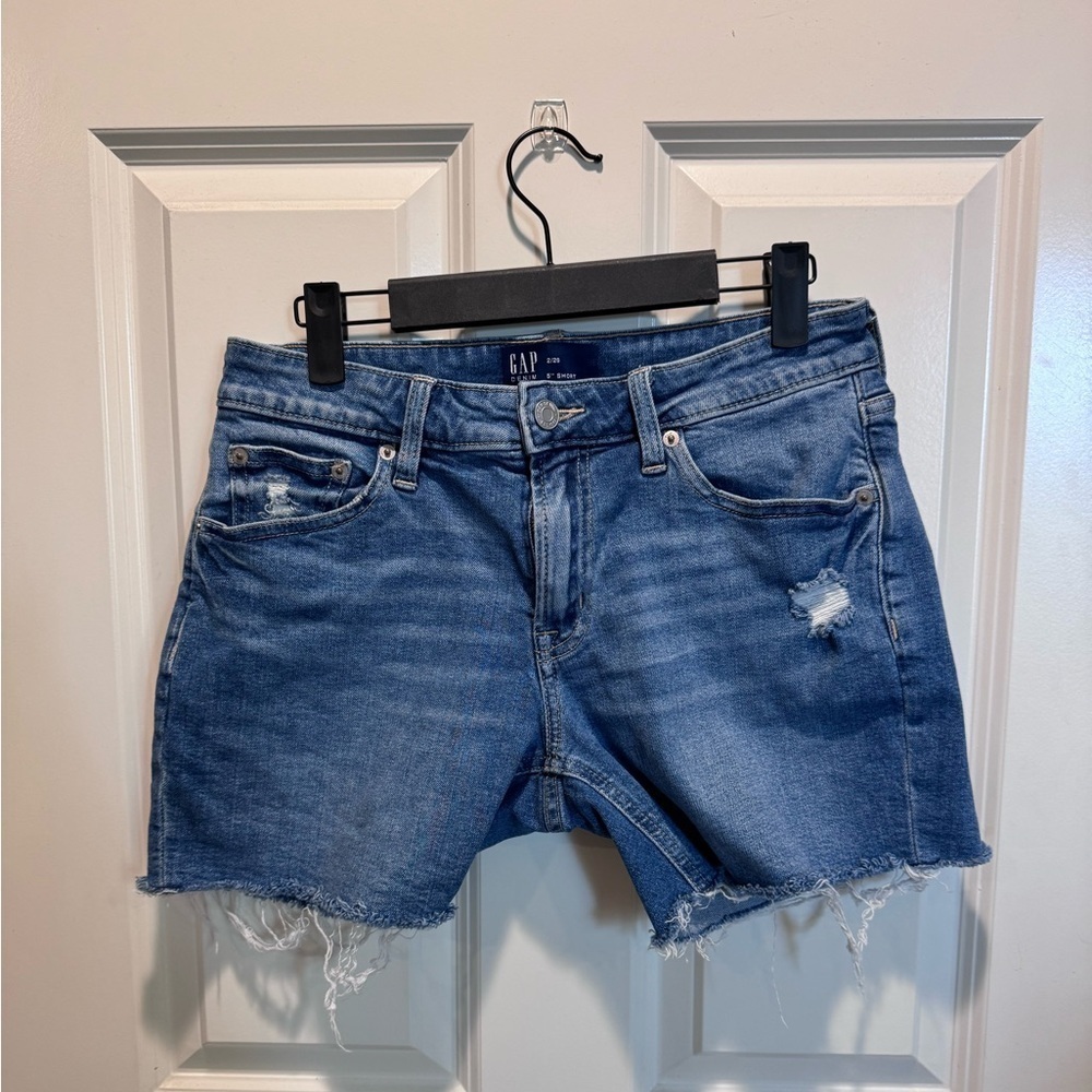 GAP Women's Distressed Blue Jean Shorts